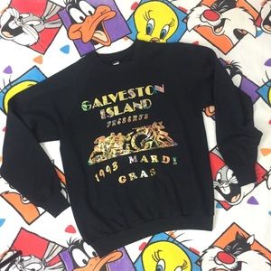 Vintage 90’s Mardi Gras Galveston island crew Neck Sweater Size Large